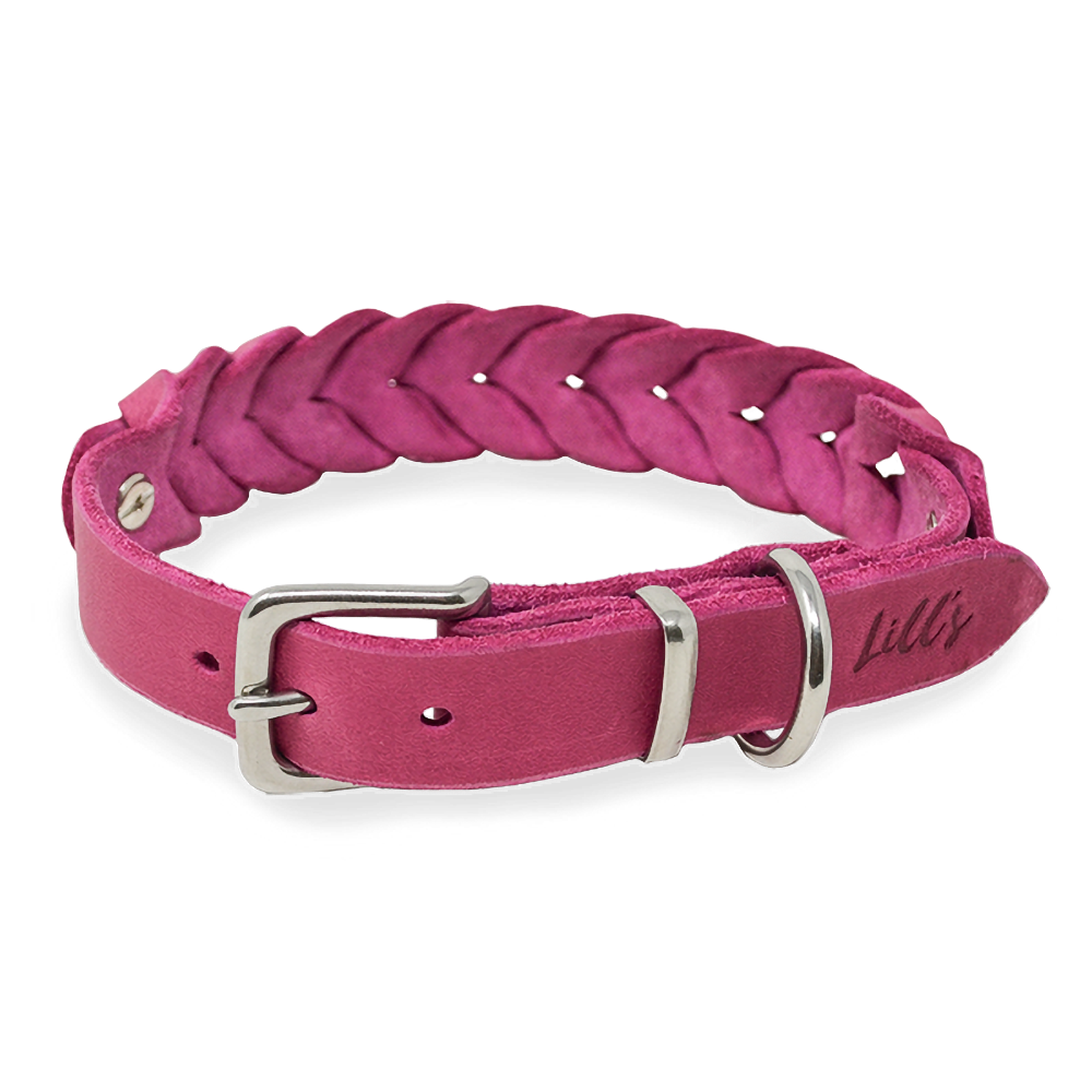Hundehalsband aus Fettleder | Pink Berry
