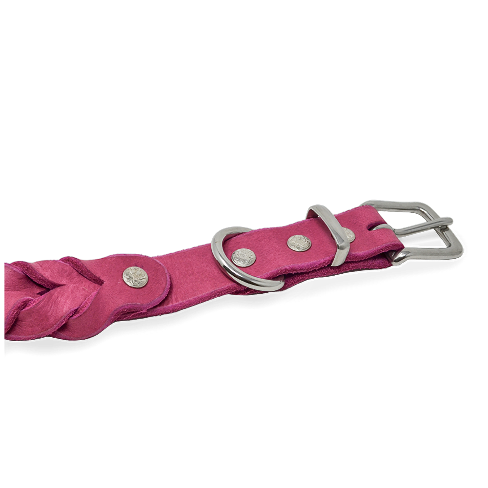Hundehalsband aus Fettleder | Pink Berry