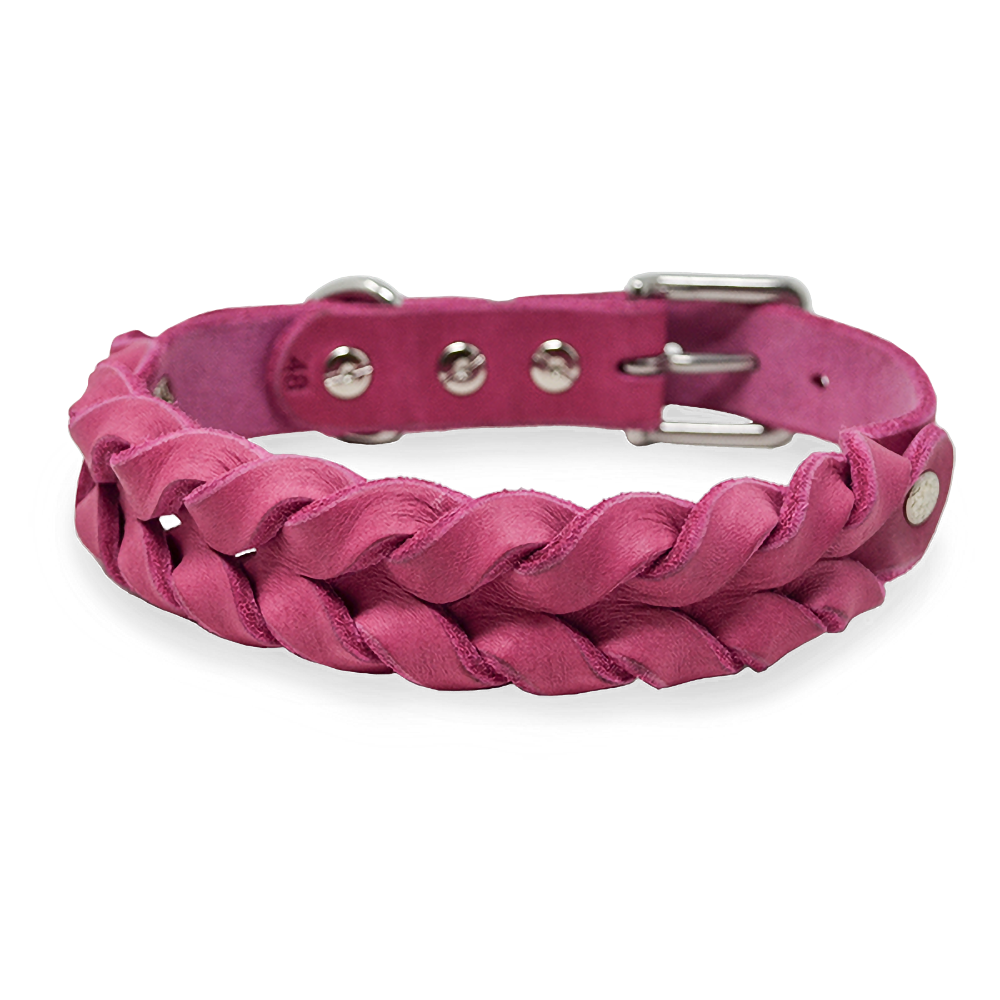 Hundehalsband aus Fettleder | Pink Berry