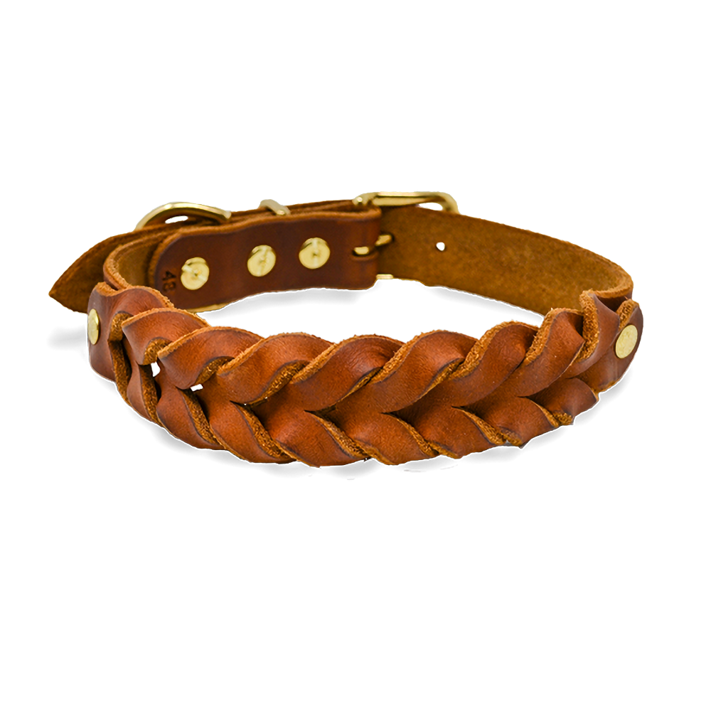 Hundehalsband aus Fettleder | Cognac
