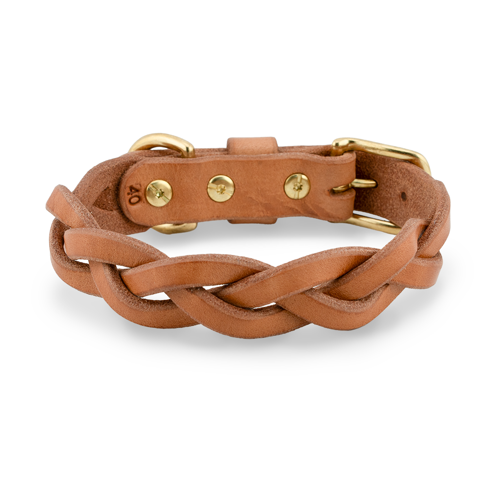 Geflochtenes Hundehalsband aus Leder
